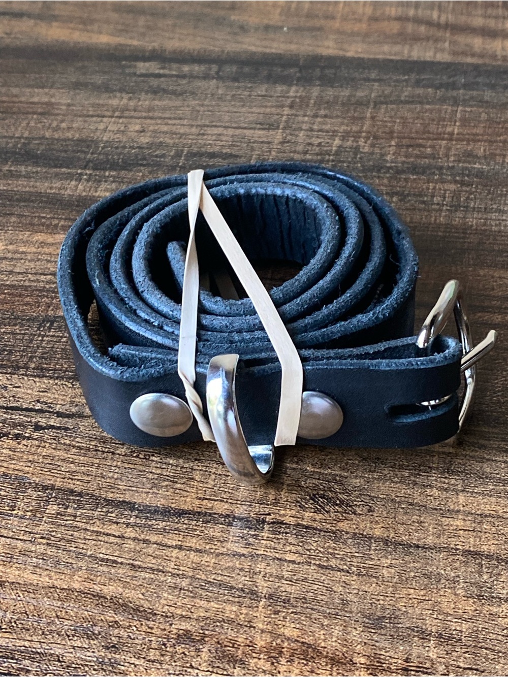 Vintage Leather Studded Belt, 32”
